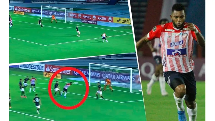 Así fue el gol de Miguel Ángel Borja en la vuelta de la Libertadores entre Junior y Caracas,