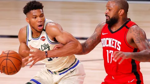 P.J. Tucker y Giannis Antetokounmpo