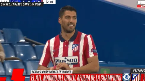 Video: Simeone lo sacó con el Atlético perdiendo y Suárez salió 'riéndose'
