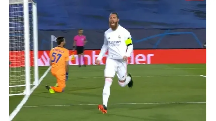 La celebración de Sergio Ramos.