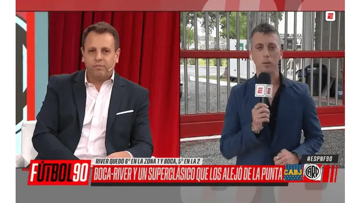 Mauro Palacios en el móvil desde River.