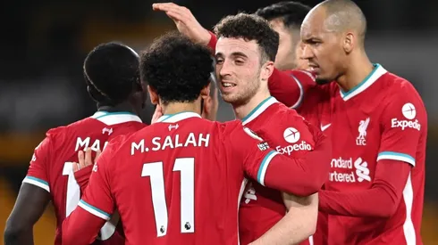 El festejo de los jugadores de Liverpool.