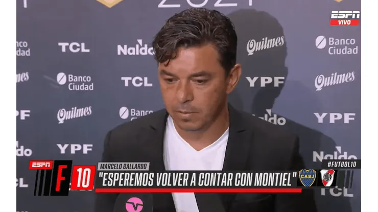 Marcelo Gallardo tras el 1-1 en el Superclásico.