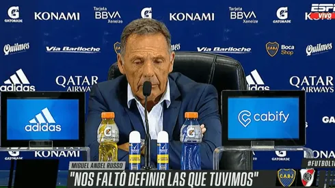 Miguel Ángel Russo en conferencia de prensa.