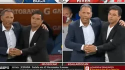 Así se saludaron Miguel Russo y Marcelo Gallardo.