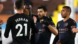 El festejo de los jugadores de Manchester City.