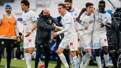 Jorge Sampaoli en pleno festejo de Olympique de Marsella.