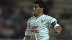 Diego Maradona durante su paso por Sevilla.