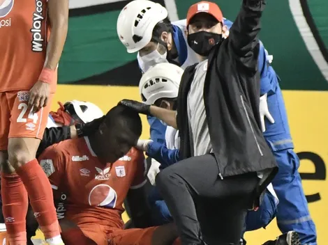 Tremendo susto: jugador de América se desmayó por una pata en la cara
