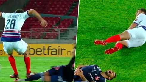 Así fue la terrible plancha que clavó Diego Braghieri a un jugador de la Universidad de Chile en la Libertadores.