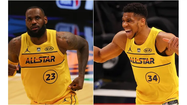 LeBron James y Giannis Antetokounmpo