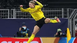 Erling Haaland festejando uno de sus tantos.