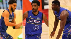 Jayson Tatum, Kyrie Irving y Zion Williamson (Foto: Getty)