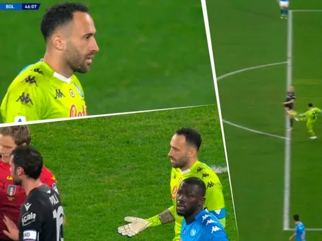 Un milagro: la salvada que se pegó Ospina en el Napoli vs. Bologna