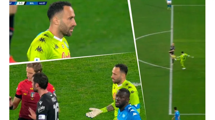 El error de Ospina que le pudo costar la victoria al Napoli ante Bologna.