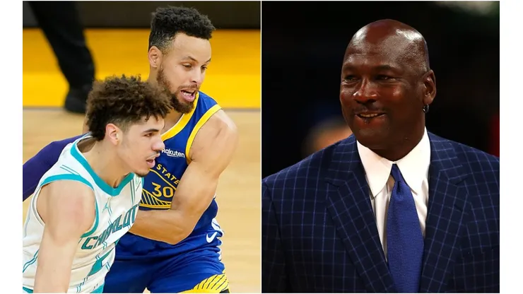LaMelo Ball, Stephen Curry y LeBron James