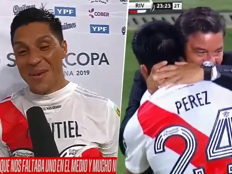 Enzo Pérez y la charla con Gallardo antes del 2-0: "No le gustó mucho"