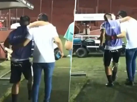 No podía caminar: así se fue de la cancha Carballo tras la falta de Capaldo