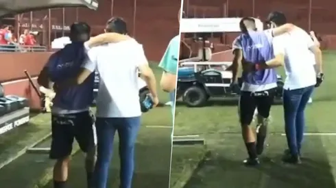 No podía caminar: así se fue de la cancha Carballo tras la falta de Capaldo