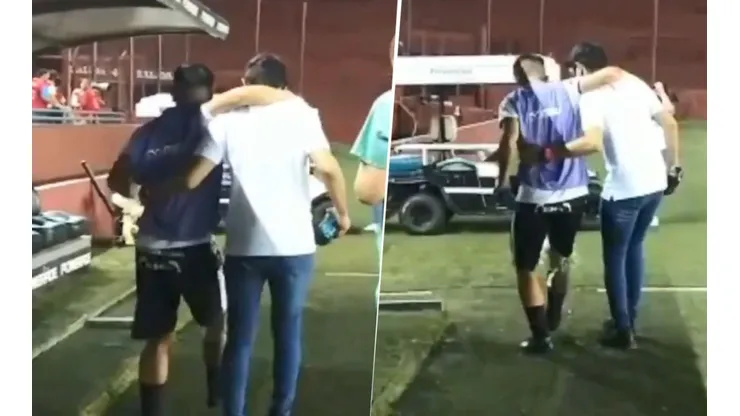 No podía caminar: así se fue de la cancha Carballo tras la falta de Capaldo