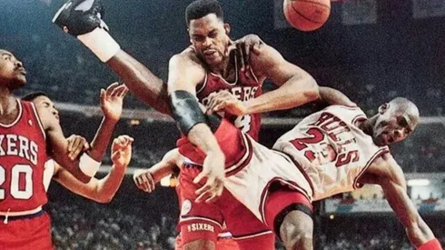 Rick Mahorn y Michael Jordan