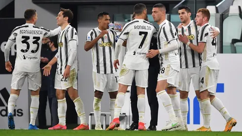 El festejo de los jugadores de Juventus.