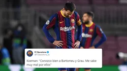 A Messi no le gusta esto: la frase de Koeman sobre Bartomeu y el tuit del Barça
