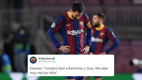A Messi no le gusta esto: la frase de Koeman sobre Bartomeu y el tuit del Barça