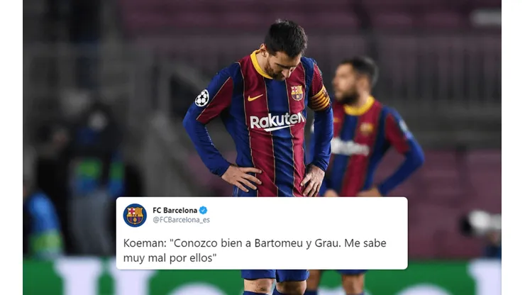 A Messi no le gusta esto: la frase de Koeman sobre Bartomeu y el tuit del Barça
