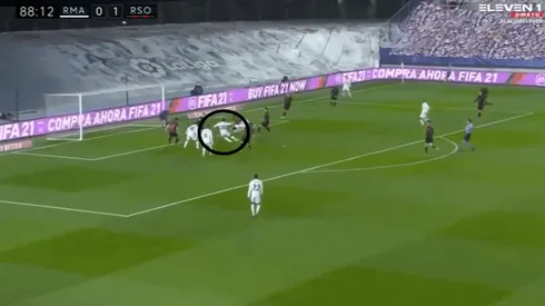 El tanto del empate de Real Madrid.