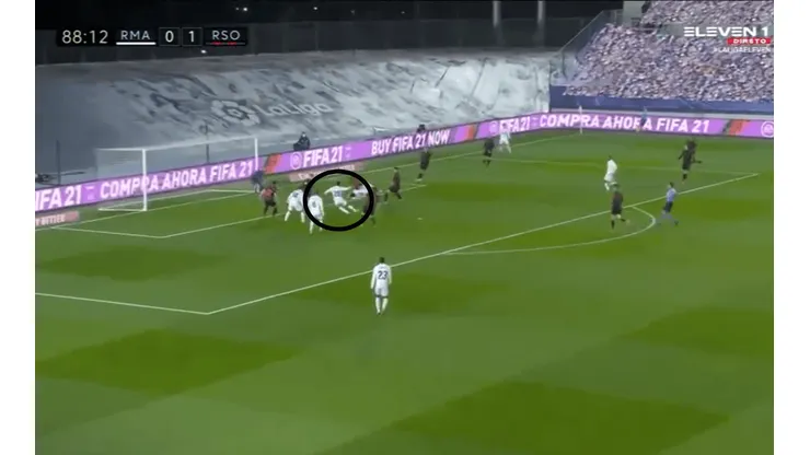 El tanto del empate de Real Madrid.