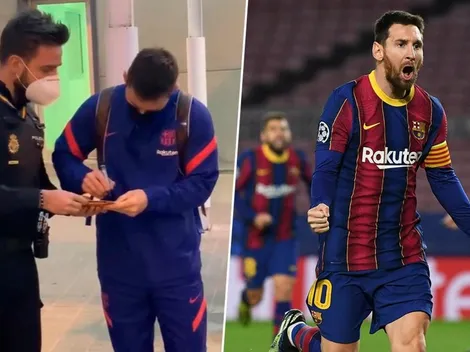 Video viral: Messi le firmó un autógrafo a un policía