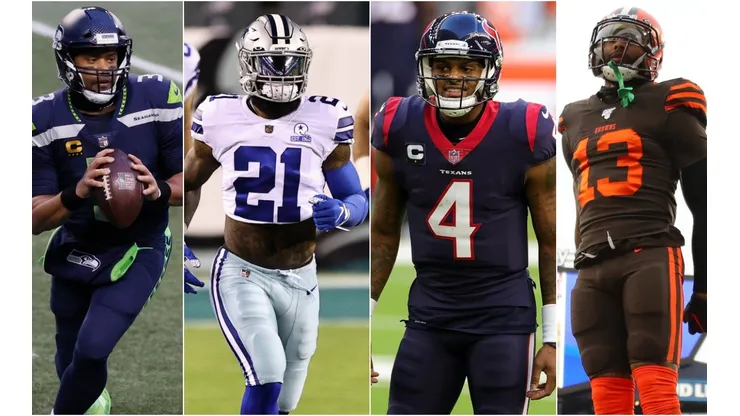 Russell Wilson, Ezekiel Elliott, Deshaun Watson y Odell Beckham Jr.