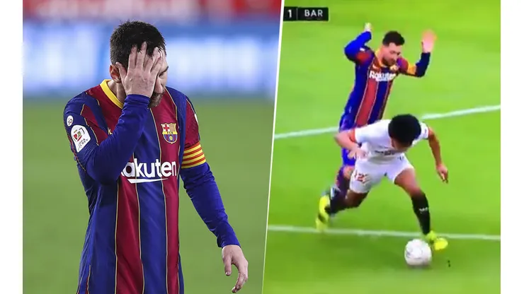 Todo Sevilla pidió roja: Messi hizo dos faltas en un minuto y zafó de la expulsión