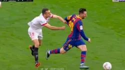 Como Piqué con Mbappé: lo quiso agarrar de la espalda y Messi ni lo sintió