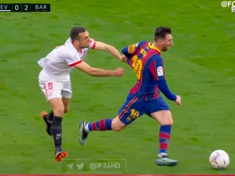 Como Piqué con Mbappé: lo quiso agarrar de la espalda y Messi ni lo sintió