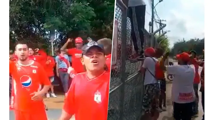 Así fueron las protestas en la sede deportiva del América de Cali.