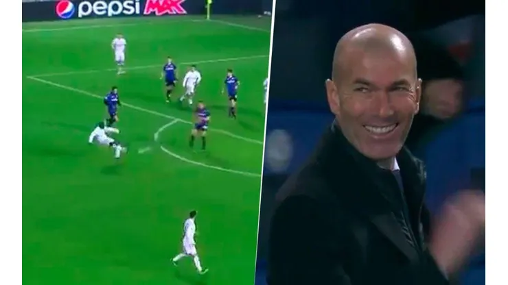 Video: Mendy sacó un derechazo inesperado y su golazo hizo reír a Zidane