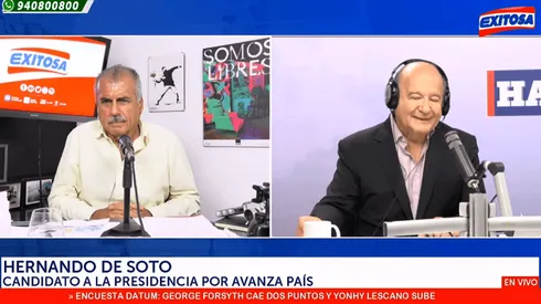 Hernando de Soto es candidato por Avanza País.