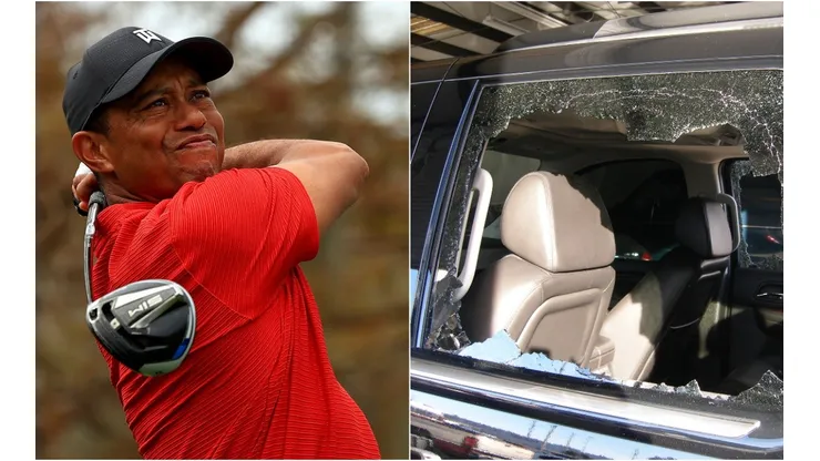 Imágenes de un accidente que sufrió Tiger Woods en 2009