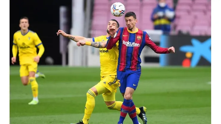 Clément Lenglet en el partido entre Barcelona y Cádiz.