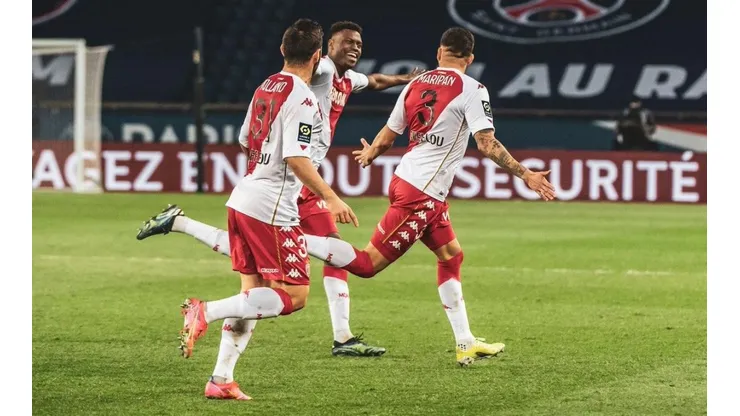 El festejo de los jugadores de Mónaco.