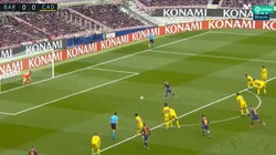 Foto del penal de Lionel Messi.