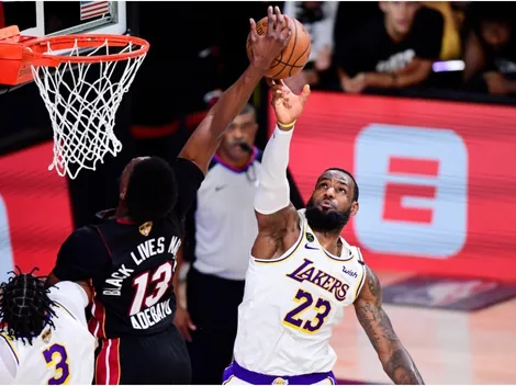 ¿A dónde vas, LeBron? James fue víctima de una salvaje tapa de Bam Adebayo