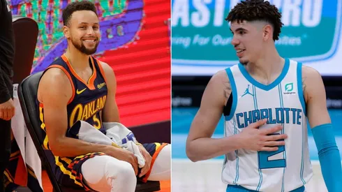 Stephen Curry y LaMelo Ball