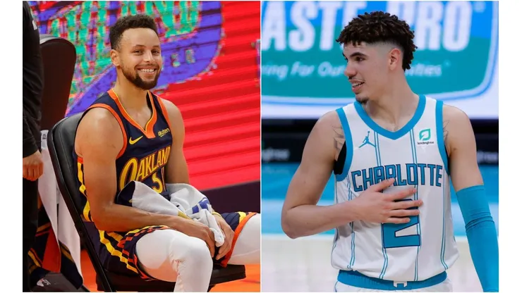 Stephen Curry y LaMelo Ball