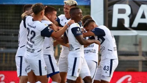 El festejo de los jugadores de Gimnasia.