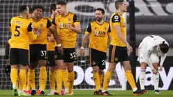 El festejo de los jugadores de Wolverhampton Wanderers.