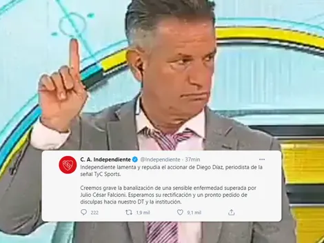 El posteo de Independiente contra Diego Díaz por su burla a Falcioni