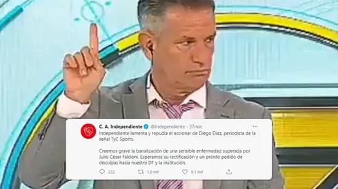 El posteo de Independiente contra Diego Díaz por su burla a Falcioni